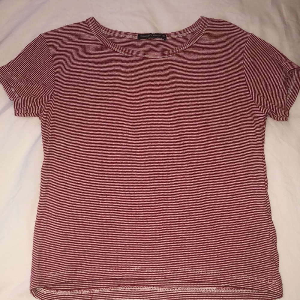Red and white striped brandy Melville T-shirt